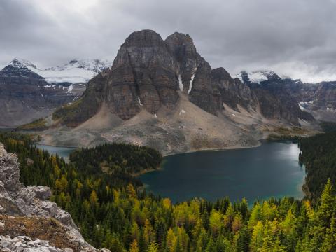 Mountains Forest Lake Landscape Nature View