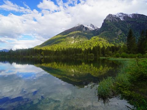 Mountains Forest Lake Reflection Landscape