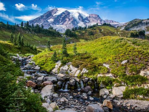 Mountains Hills River Landscape Nature