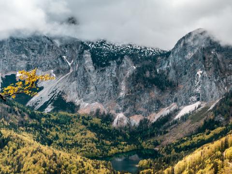 Mountains Lake Valley Forest Landscape Nature