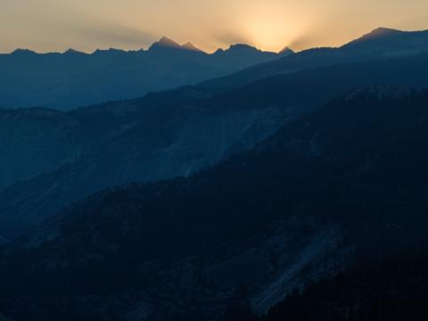 Mountains Relief Sun Rays Twilight Dark