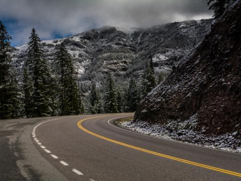 Mountains Road Turn Nature Landscape