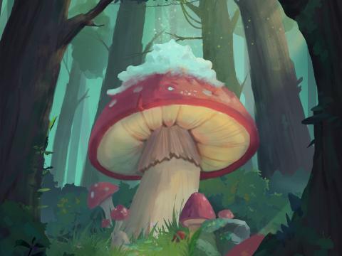 Mushrooms Forest Fairy-tale Art