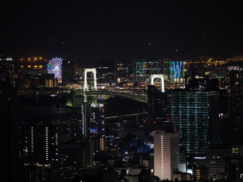 Night-city City Buildings Ferris-wheel Aerial-view