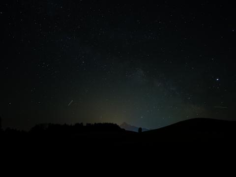 Night Stars Sky Hills Dark