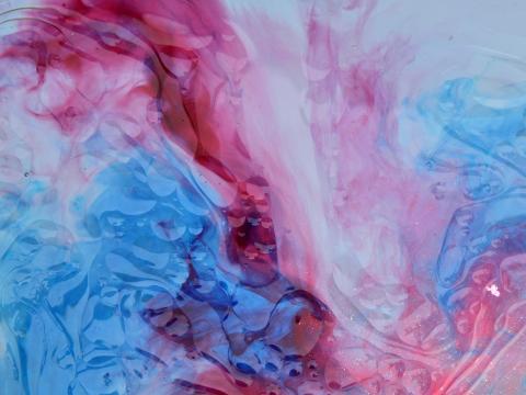 Paint Liquid Bubbles Abstraction Blue Pink