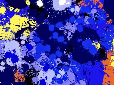 Paint Spots Splashes Drips Abstraction Blue