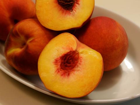Peaches Fruit Slice Ripe Juicy