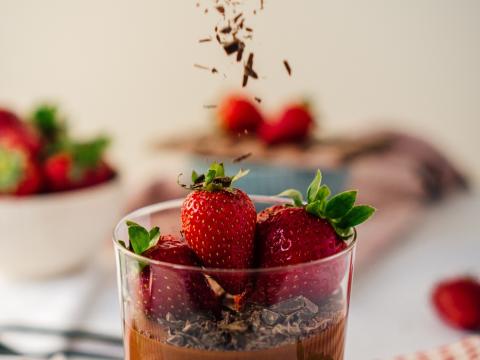 Pudding Strawberry Chocolate Dessert