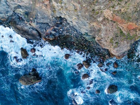Rock Sea Stones Aerial-view