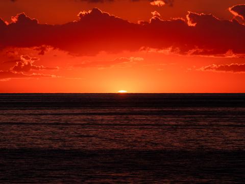 Sea Sunset Sun Horizon Dusk Dark