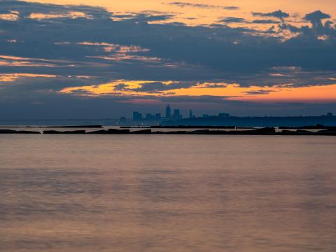 Sea Water Clouds Horizon Twilight Landscape