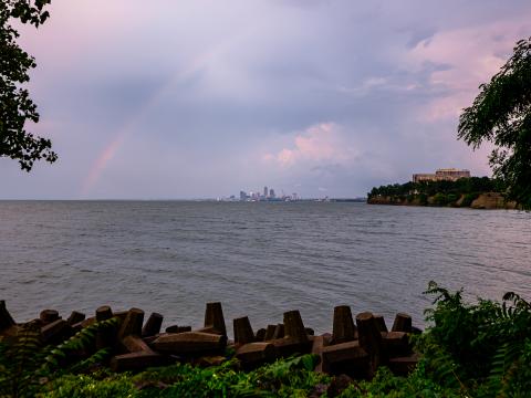 Sea Water Rainbow Horizon Twilight