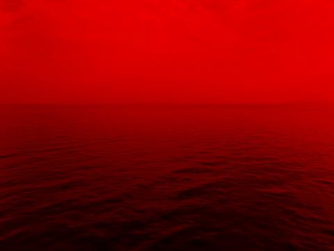 Sea Water Waves Fog Red