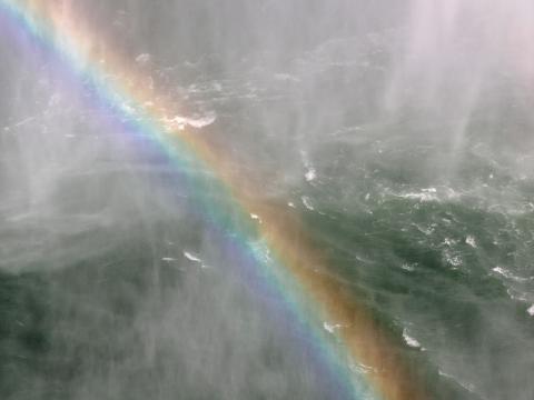 Sea Waves Water Fog Rainbow