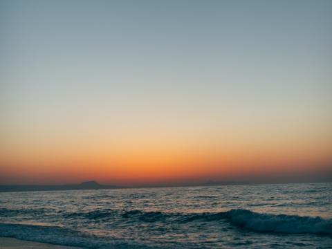 Shore Sea Water Twilight Landscape