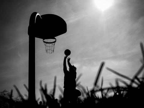 Silhouette Ball Basketball-hoop Basketball Black-and-white