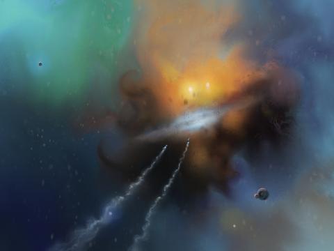 Spaceships Speed Nebula Space Art