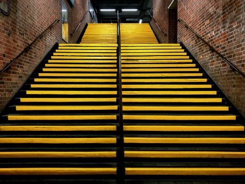 Stairs Stripes Yellow Rise