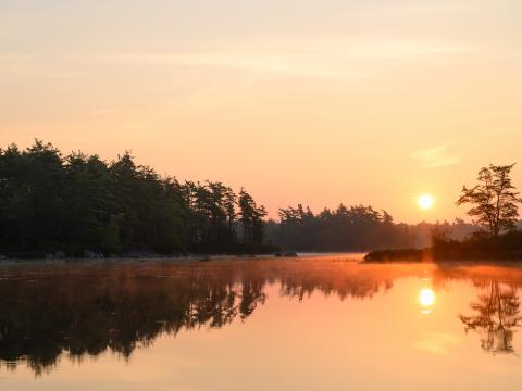 Sun Sunset Lake Reflection Landscape Nature