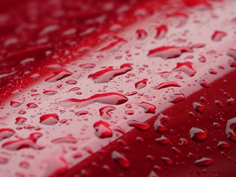 Surface Drops Water Red Macro