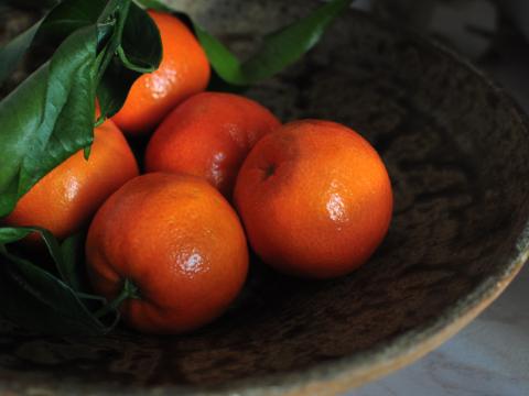 Tangerines Fruits Leaves Citrus