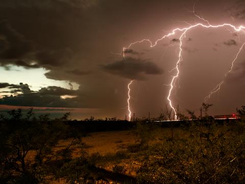 Thunderstorm Lightning Flash Twilight Nature Dark