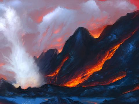 Volcano Lava Art