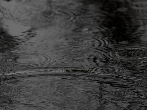 Water Circles Waves Rain Black-and-white