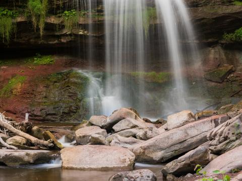 Waterfall Water Cascade Rocks Nature Landscape