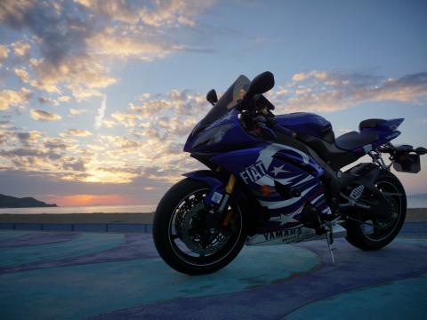 Yamaha Motorcycle Bike Blue Twilight Moto